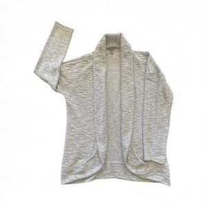 Talbots Textured Cream and Metallic Weaved Cawl Neck Cardigan